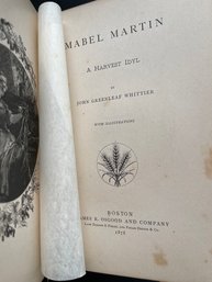 19th Century LEATHER BINDING: Whittier, Mabel Martin.  Boston, 1876.  Illustrated.