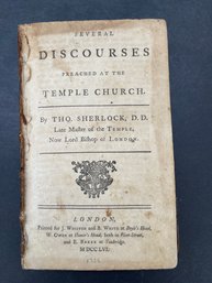 1756 Tho. SHERLOCK, Several Discourses Preached At The Temple Church  Bishop Of London