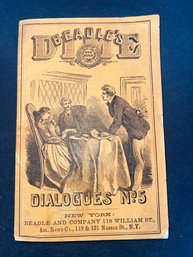 1867 BEADLE'S DIME DIALOGUES No. 5 Illustrated Velocipede Rider At End.
