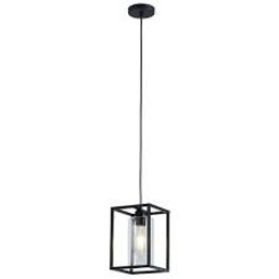 Aiwen 1-Light Industrial Black Square Pendant Light Farmhouse Island