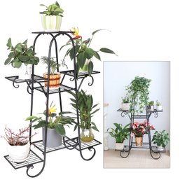Stylish Design 6 Tier Metal Plant Stand Indoor Outdoor Flower Pot Holder Display New In Box