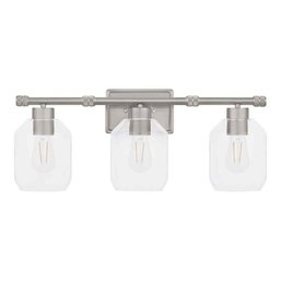 Hampton Bay Laurel Brook 24 In. 3-Light Brushed Nickel Industrial Bathroom