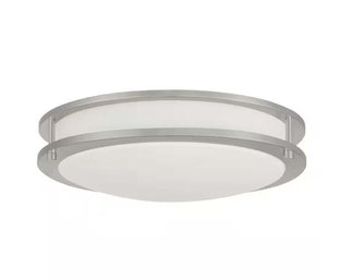 Flaxmere 14 In. Brushed Nickel Dimmable LED Flush Mount Ceiling Light