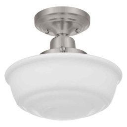 Hampton Bay Belvedere Park 11 In. 1-Light Brushed Nickel Farmhouse Ceiling Light