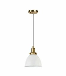 Meyer & Cross Madison 1-Light White And Brass Pendant With Metal Shade