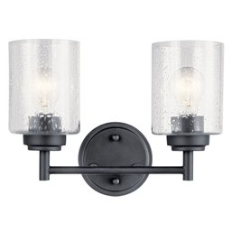 KICHLER Winslow 12.75 In. 2-Light Black Bathroom Vanity Light