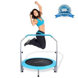 Serene-Life SLELT403 Trampoline W/ Handlebar Hand Rail Adult Indoor Home Gym