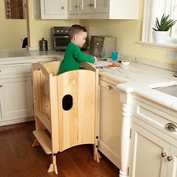 Wooden Kitchen Tower Step Stool Helper For Kids & Toddlers New