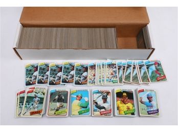 800 Ct Box Of Assorted 1980 Topps Baseball Cards