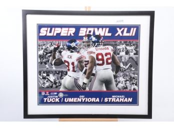 Osi Umenyiora And Michael Strahan Signed 16x20 Framed - Steiner Sports - Light Signatures