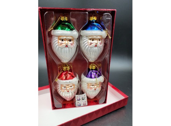 Set Of Four 4' Glass Christmas Ornaments U.s. Postal Service- In Original Box