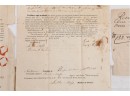 1821 Estate Document,  Mid 1800's Prospect CT Deed, 1866 Recpt With Stamp  Misc Paper