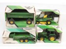 Lot Of 4 Vintage Ertl Tractor And Wagons