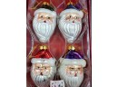 Set Of Four 4' Glass Christmas Ornaments U.s. Postal Service- In Original Box