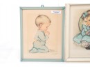 3pc Antique Framed Baby Prints