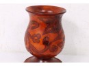 Vintage Hand Carved & Turned Solid Wood Vase