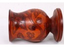 Vintage Hand Carved & Turned Solid Wood Vase
