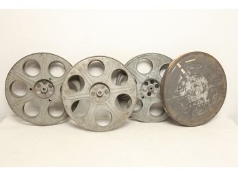 3 Antique/Vintage Aluminum 35mm Film Reels