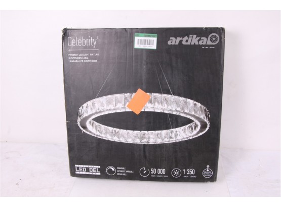 Artika Celebrity 20-Watt Integrated LED Chrome Pendant With Clear Crystals