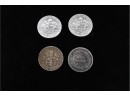 4 Antique/vintage Silver Dimes ~ 2 1961 D's, 1952 D & 1916 Barber