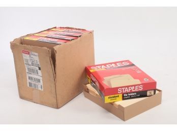 5 Boxes Of 100 Staples Folders