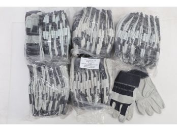 5 Dozen Leather Work Gloves