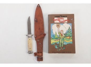 Vintage Very First Boy Scout Handbook Reprint W/ Knife