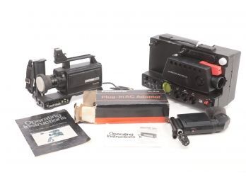 Vintage Minolta Sound 6000 Projector And Anasonic PK-802 Color Video Camera