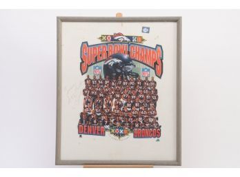 Framed Denver Bronco Super Bowl XXXII Signed Print