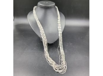 New 34' Liquid Silver 14 Strand Necklace By Coldwater Creek - With Tag