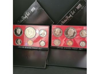 2 United State Coin Proof Sets 1977 And 1978