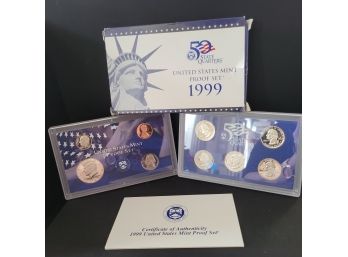 United States Mint Proof Set 1999 All Coins Plus The State Coins For That Year