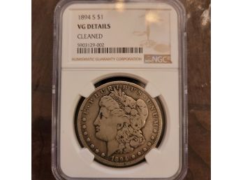 1894 S Morgan Silver Dollar - NGC Graded VG - Details