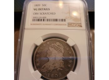 1809 Capped Bust 50c Silver Coin NGC Graded