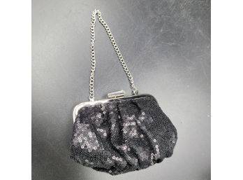 NEW Small Black Sequin Evening Bag By White House Black Market -