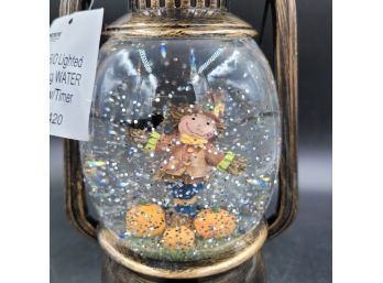 New Fall Scarecrow Lighted Snow Globe (Glitter- Not Snow!) By Gerson