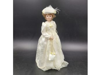 9' Ornate Porcelain Doll With A Lot Of Detail