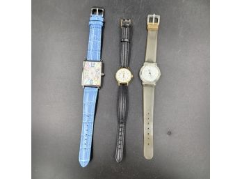 Lot Of 3 Used Ladies Watches - All New Batteries And Work Great!