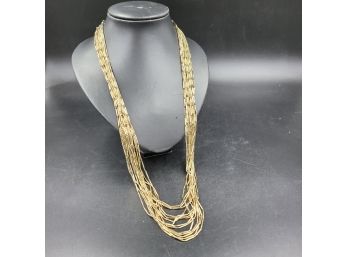 New 34' Liquid Gold 14 Strand Necklace By Coldwater Creek - With Tag