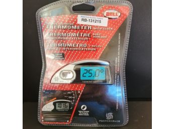 New In Package Inside / Outside Thermometer And Clock By BELL