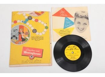 2 1940's Westinghouse Advertising Items 78rpm Record Plus Blondie Game