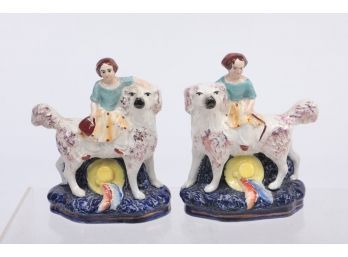 Pair Early 1900 Staffordshire Statuettes