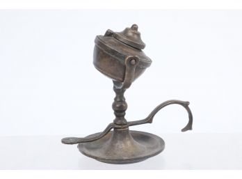 Late 1700 Early 1800 Brass Gimbal Whale Oil Lamp