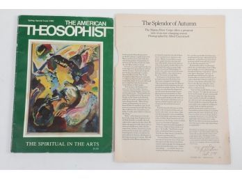 Interesting 1982 American Theosophist Painting Movement Book & Example From Magazine
