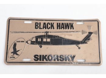 Sikorsky Black Hawk Vanity License Plate