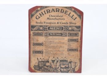 Ghirardelli Chocolate Menu Mounted On Wood