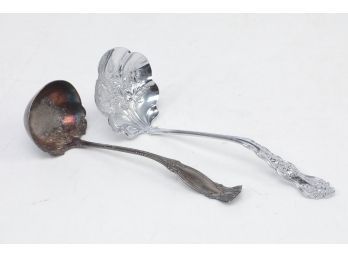 2 Early 1900's Silver Plate Punch Ladles