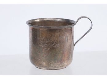 Saart Sterling Silver Baby Cup Inscribed 'Douglas' 39 Grams