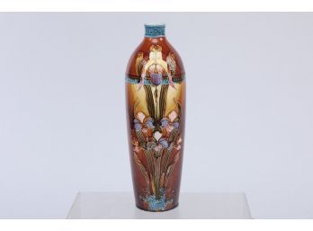 Circa 1897 Austrian Hand Decorated Bottle Vase