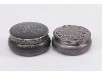 2 Late 1800 Early 1900 Trinket Boxes 1 Sterling Silver